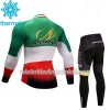 Set Wielershirt Lange Mouw + Fietsbroek Lang 2017 Astana Pro Team Kids N004 Winter Thermal Fleece